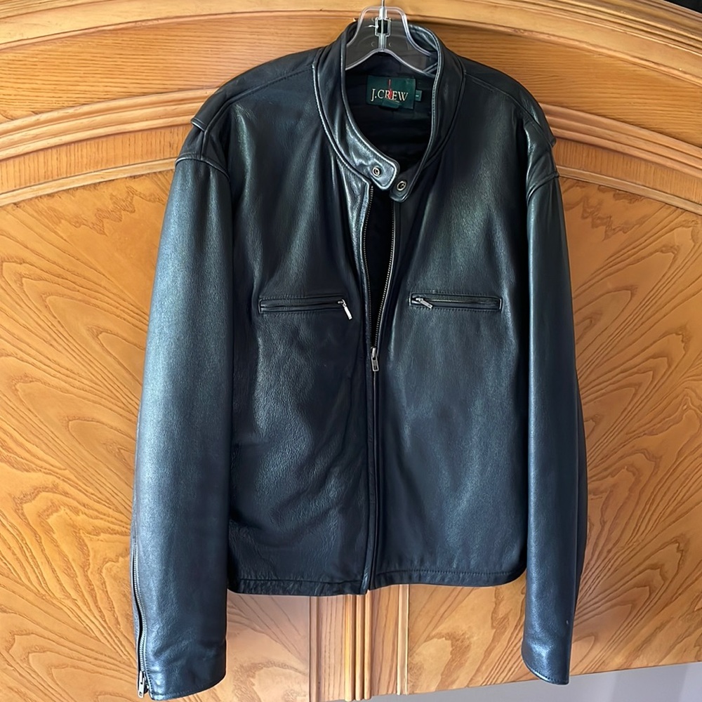 J Crew leather bomber jacket